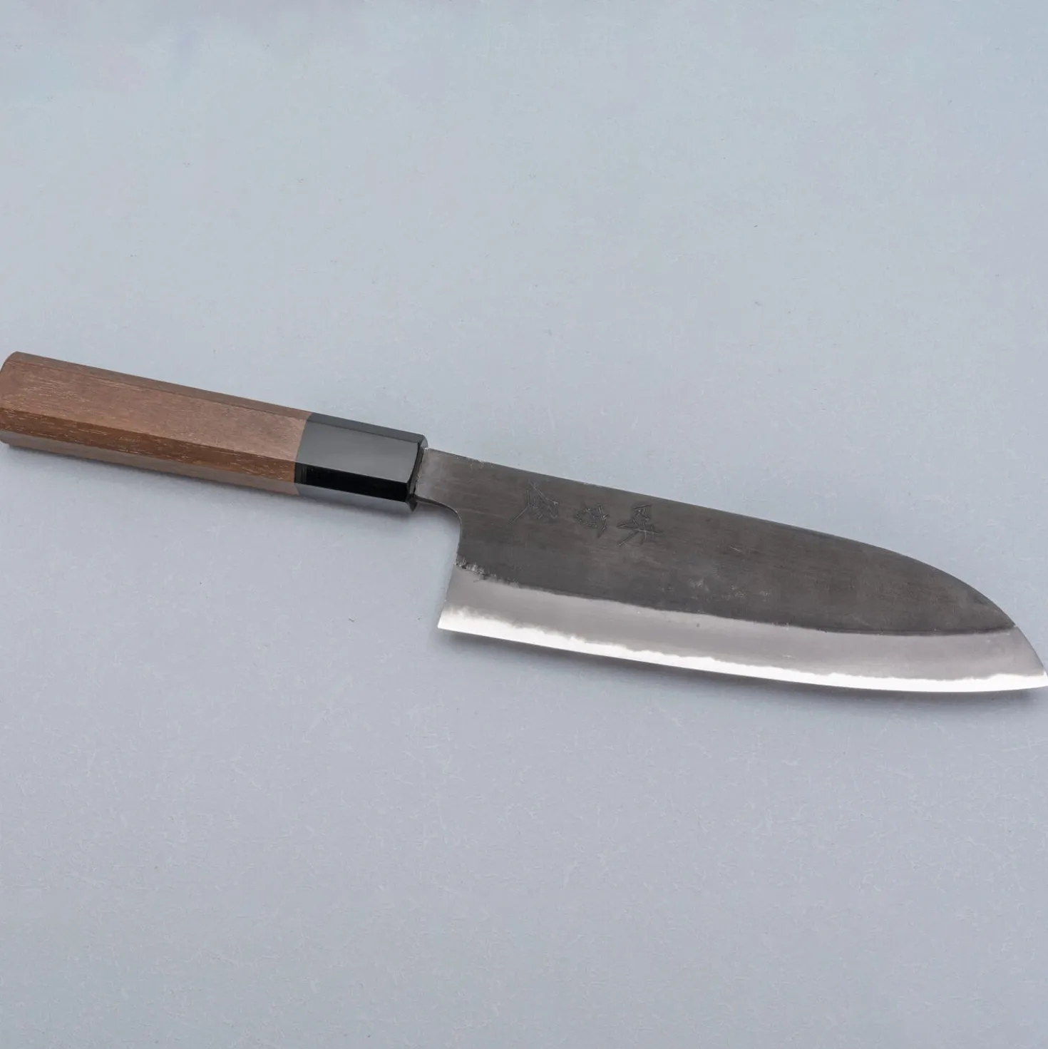 Mutsumi Hinoura Shirogami #2 Kurouchi Santoku 16.5 cm