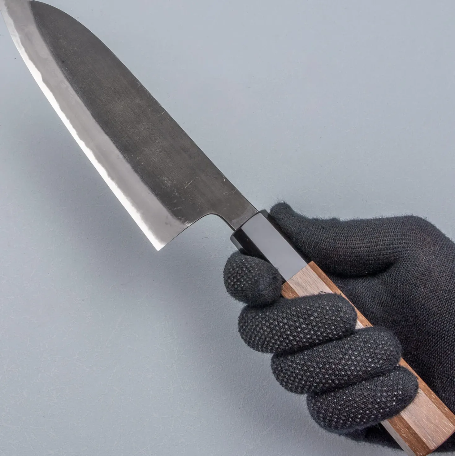 Mutsumi Hinoura Shirogami #2 Kurouchi Santoku 16.5 cm