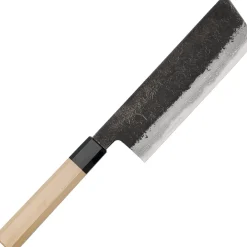 Mutsumi Hinoura Shirogami #2 Kurouchi Damast Nakiri 16.5 cm