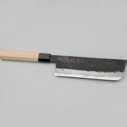 Mutsumi Hinoura Shirogami #2 Kurouchi Damast Nakiri 16.5 cm