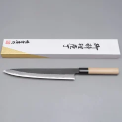 Mutsumi Hinoura Shirogami #2 Kuro Nashiji Sujihiki 24 cm