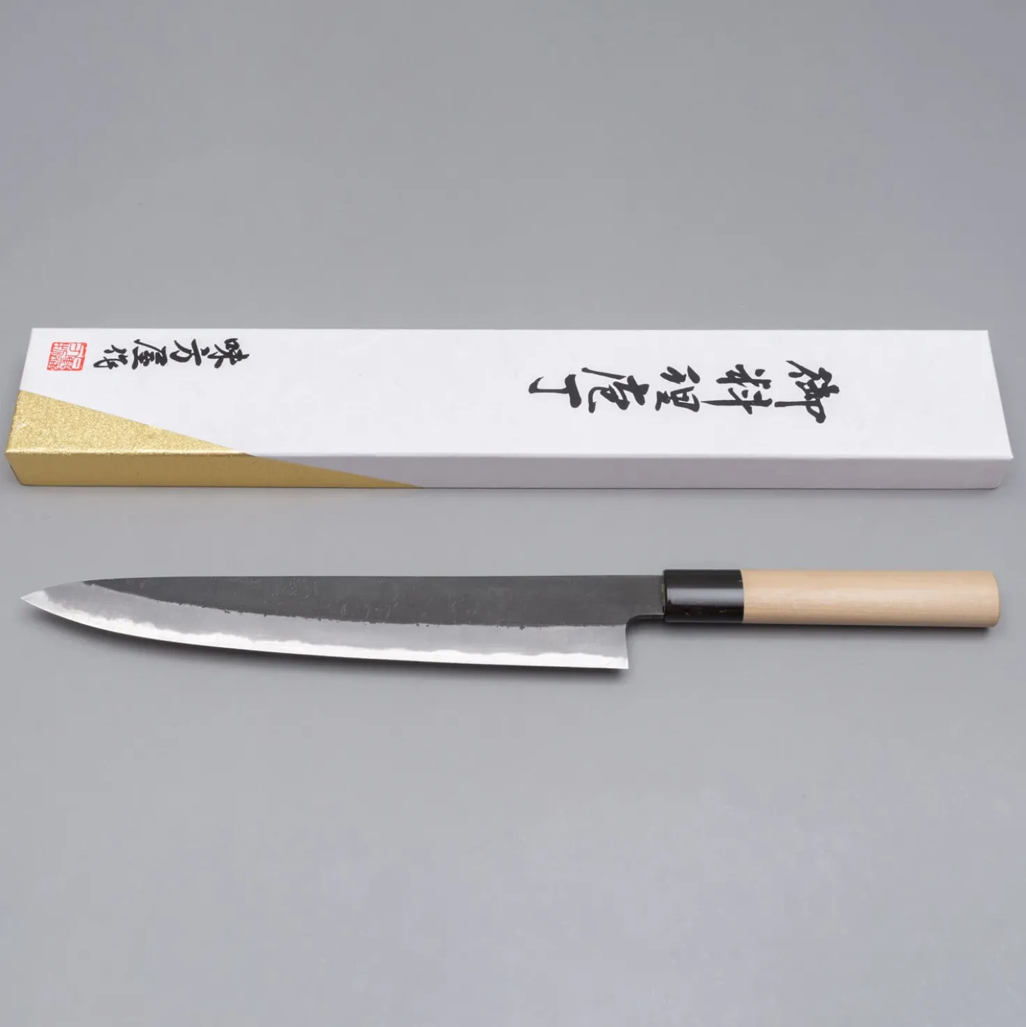 Mutsumi Hinoura Shirogami #2 Kuro Nashiji Sujihiki 24 cm