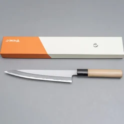 Mutsumi Hinoura Shirogami #2 Migaki Sujihiki 21 cm
