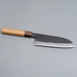 Mutsumi Hinoura Shirogami Nashiji Santoku 16.5 cm