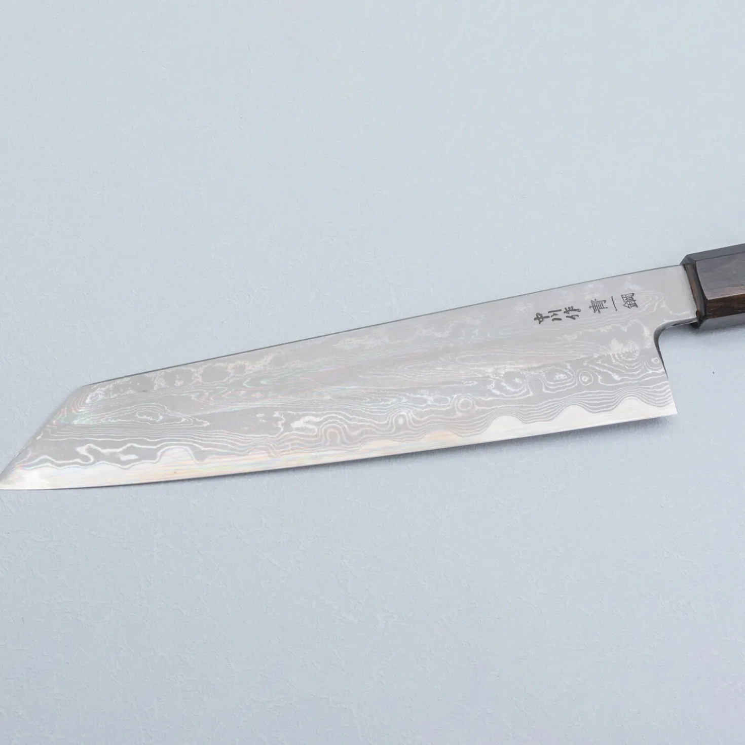 Nakagawa Satoshi Aogami Damast Ebony Kiritsuke 21 cm