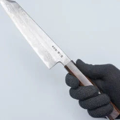 Nakagawa Satoshi Aogami Damast Ebony Kiritsuke 21 cm