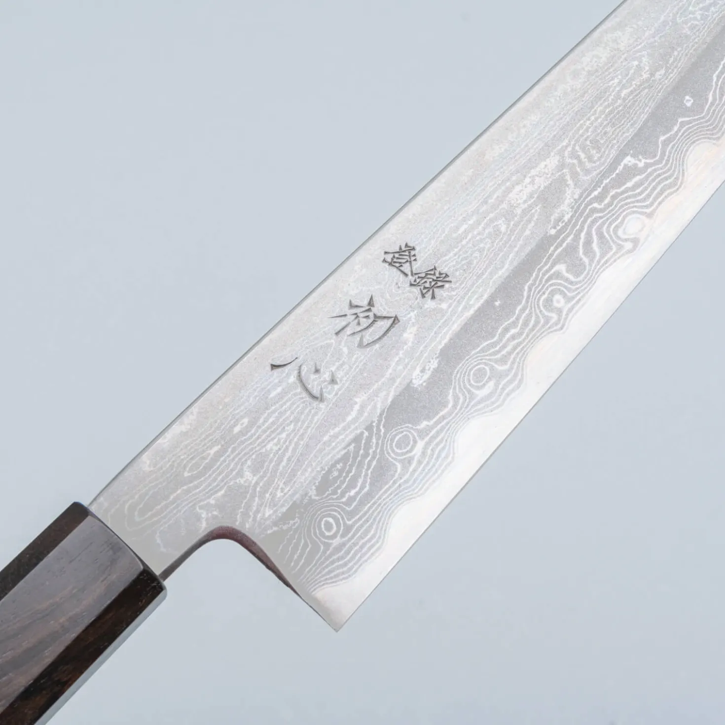 Nakagawa Satoshi Aogami Damast Ebony Kiritsuke 21 cm