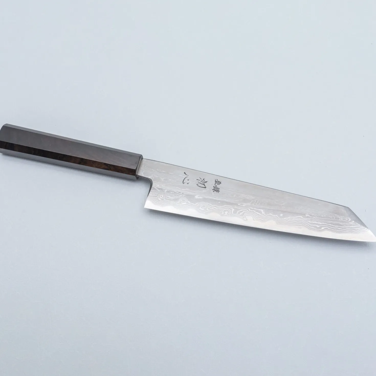 Nakagawa Satoshi Aogami Damast Ebony Kiritsuke 21 cm