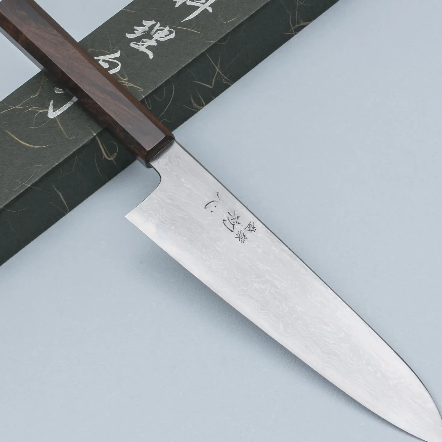 Nakagawa Satoshi Aogami #1 Damast Ebony Gyuto 21 cm