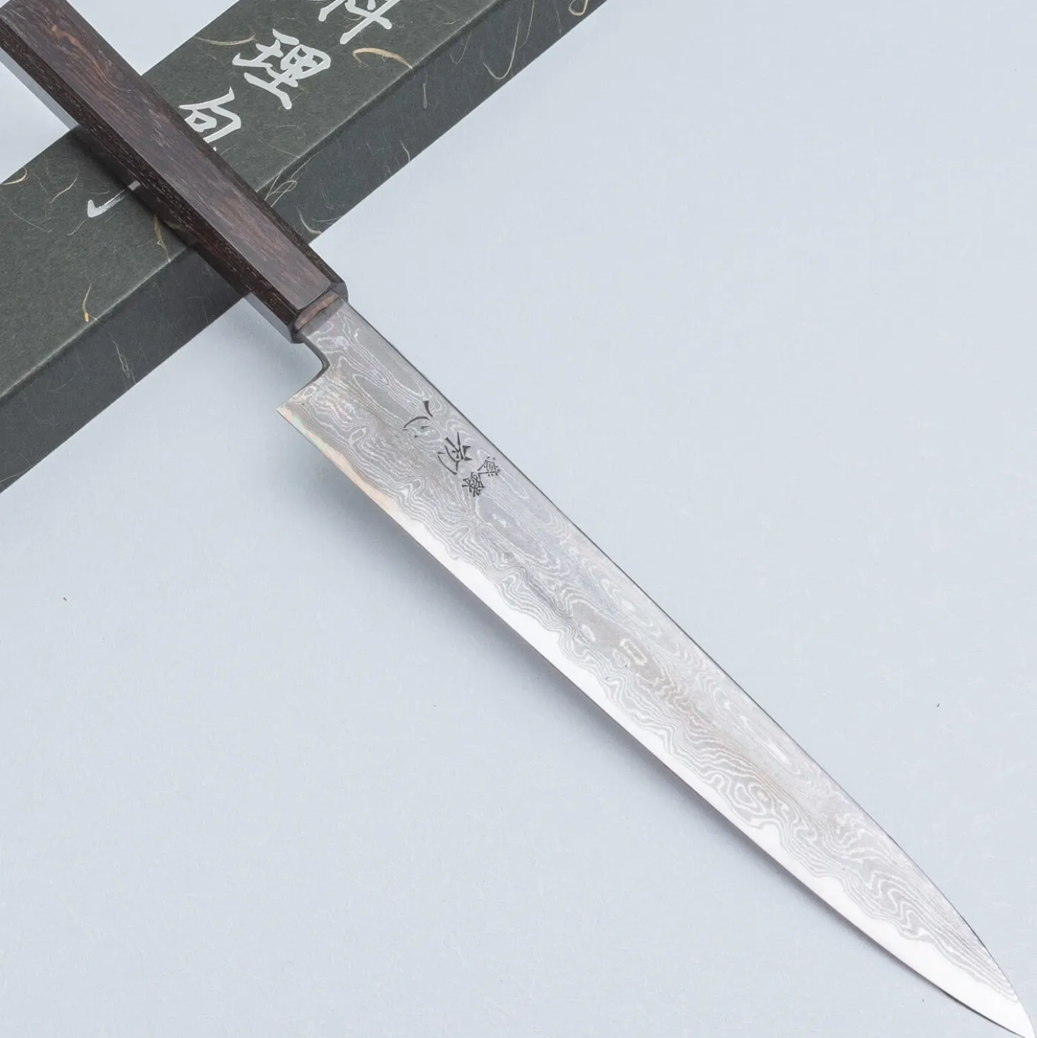 Nakagawa Satoshi Aogami Damast Ebony Sujihiki 27 cm