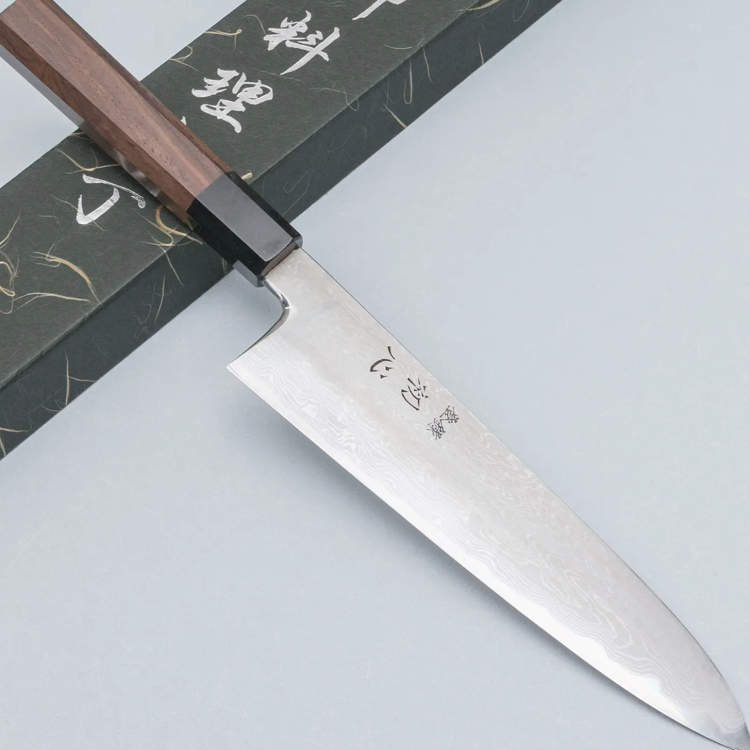 Nakagawa Satoshi Aogami #1 Damast Walnut Gyuto 21 cm