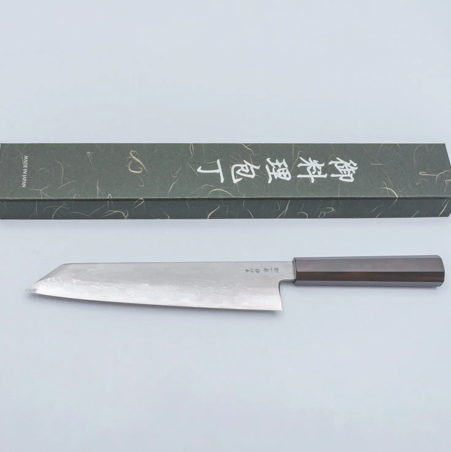 Nakagawa Satoshi Aogami Damast Ebony Kiritsuke 24 cm