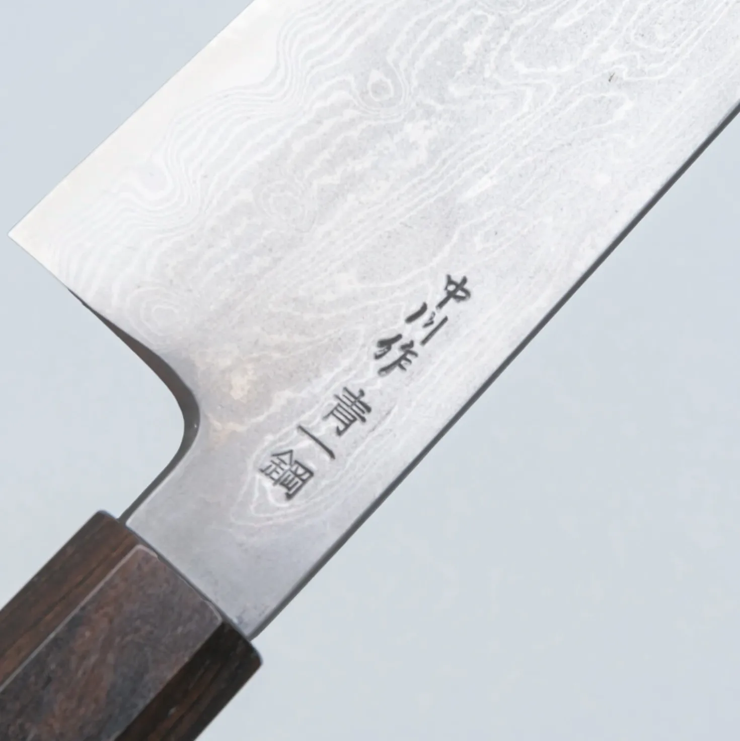 Nakagawa Satoshi Aogami Damast Ebony Kiritsuke 24 cm