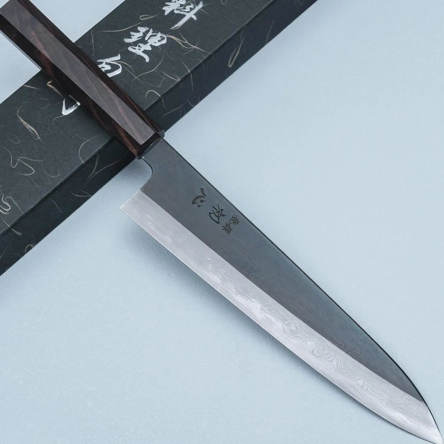Nakagawa Satoshi Aogami #1 Damast Kurouchi Gyuto 24