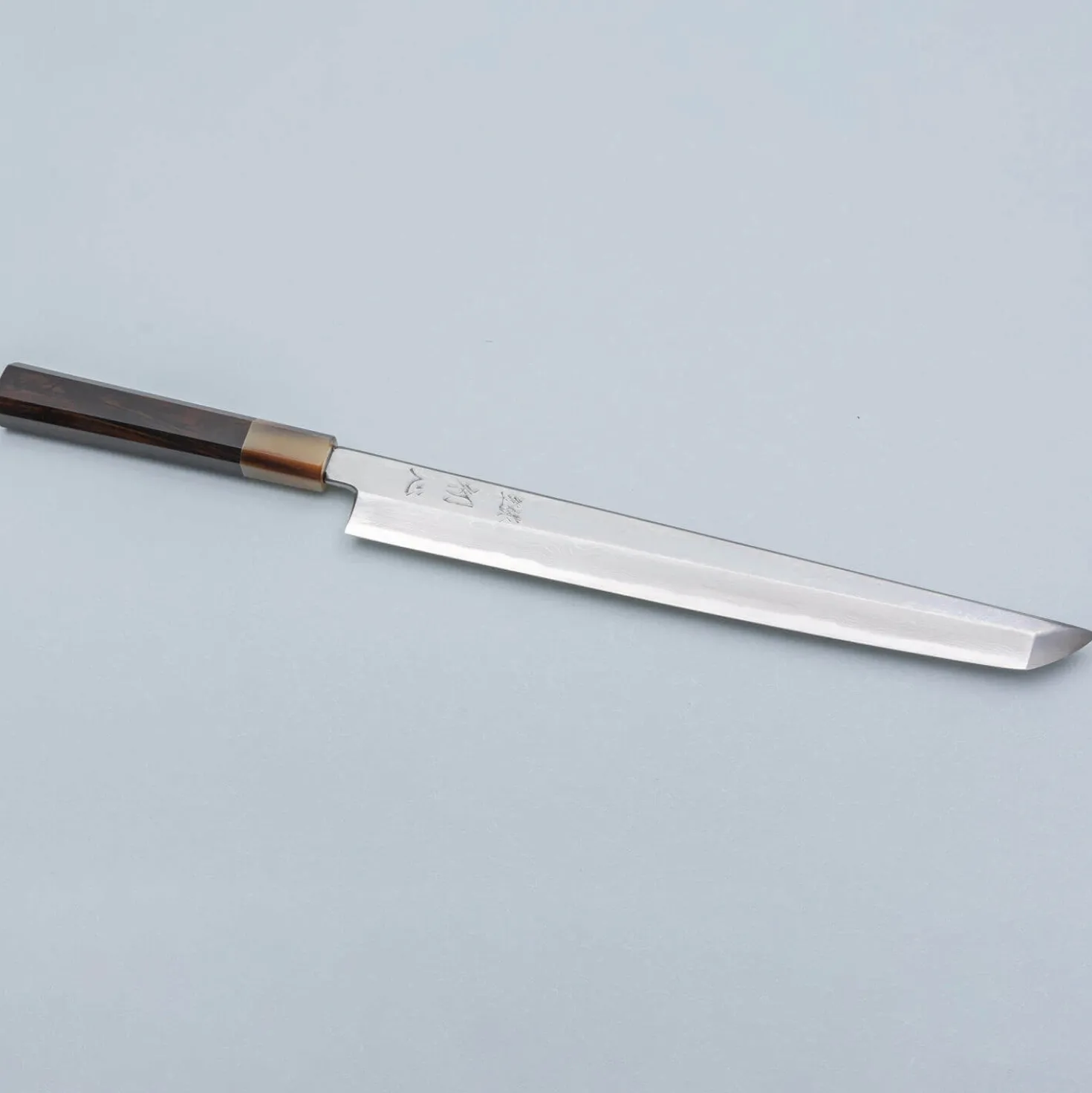 Nakagawa Satoshi Aogami Damast Ebony White Sakimaru 30 cm