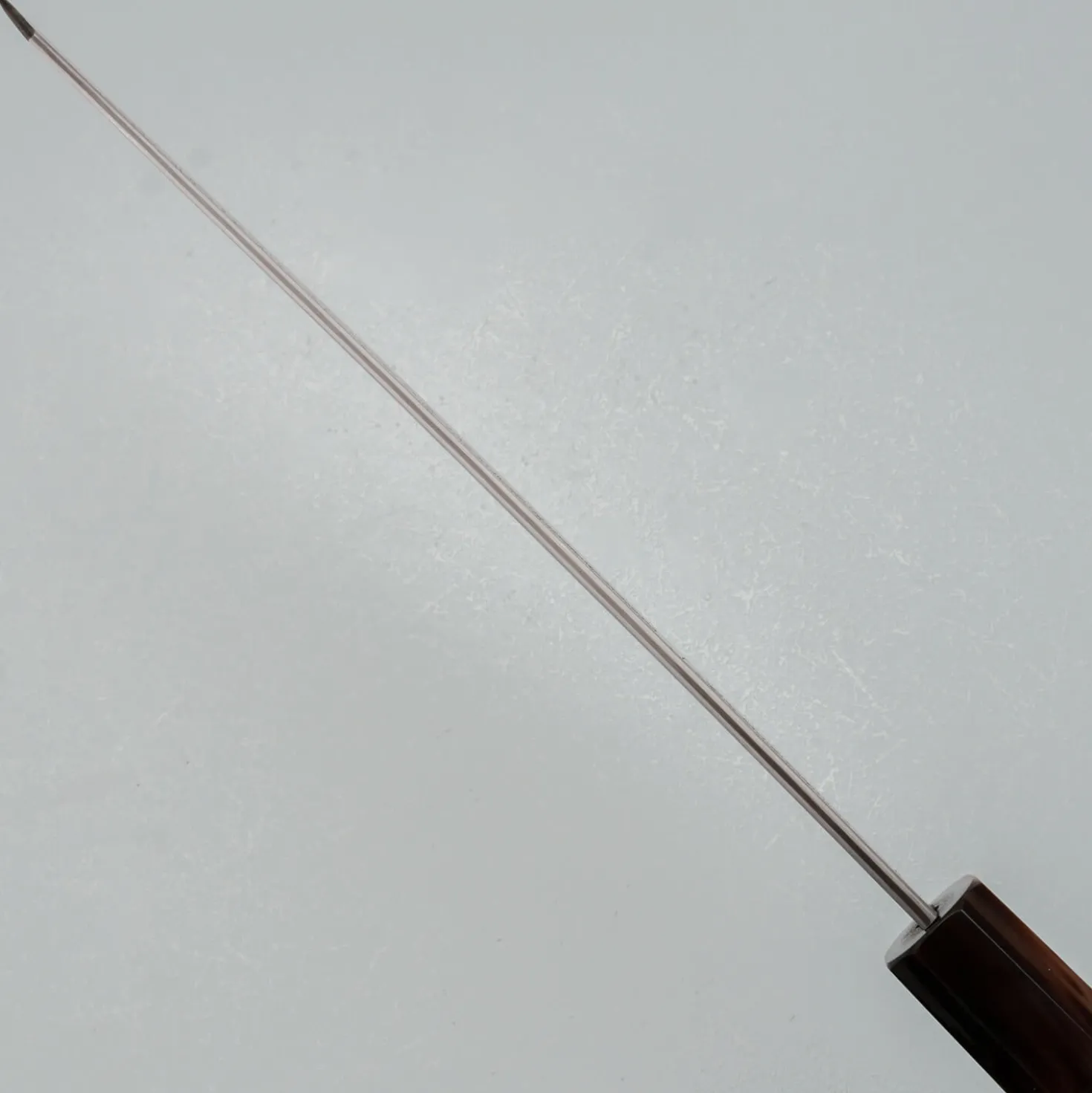 Nakagawa Satoshi Aogami Etched Damast Ebony Horn Kiritsuke 23 cm