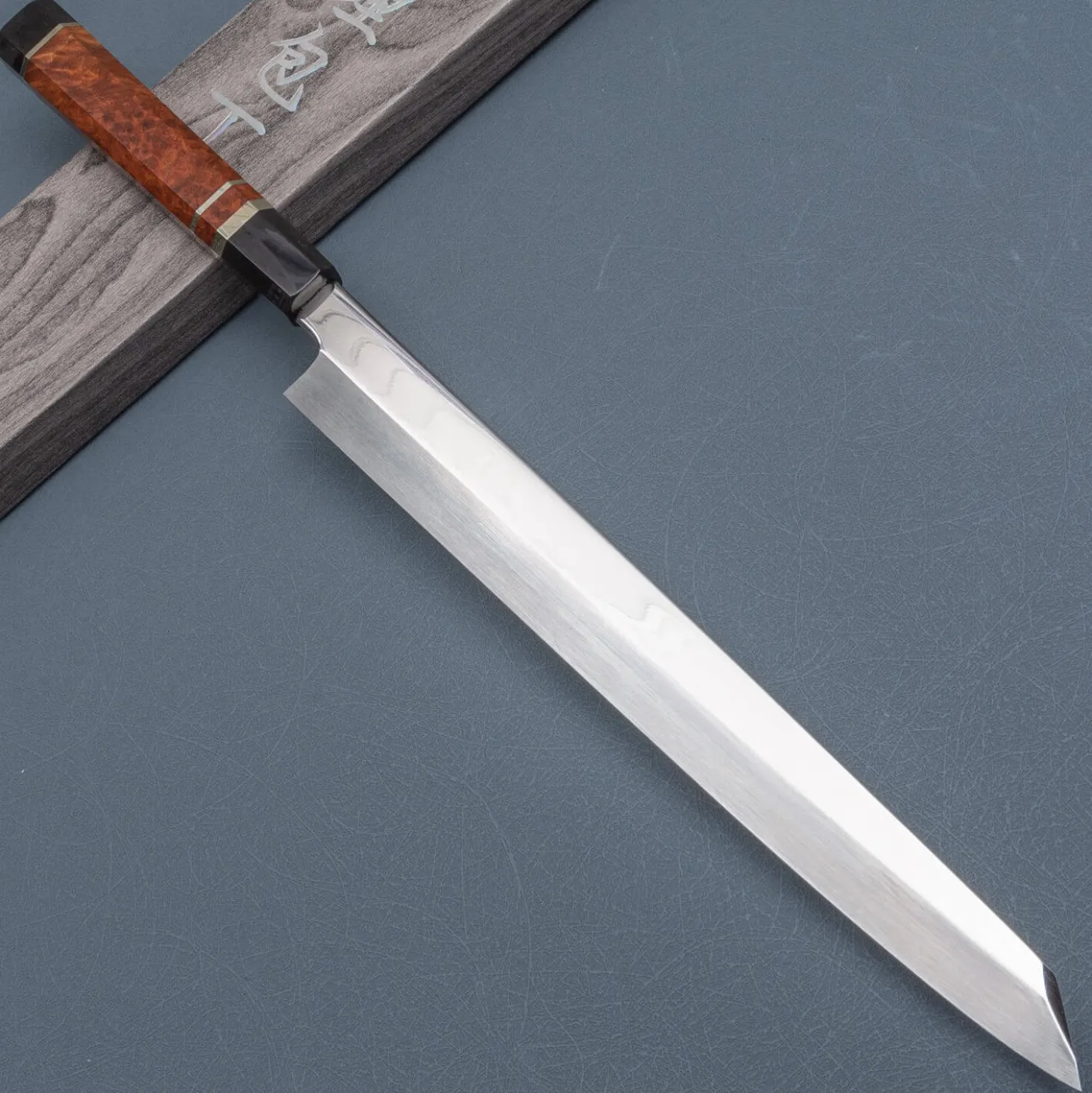 Nakagawa Satoshi Shiro #3 Honyaki Namiukashi Kiritsuke Yanagiba 30 cm