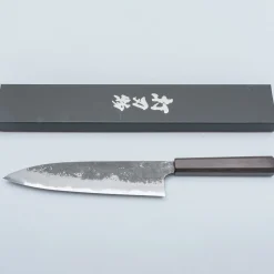 Naoki Mazaki Shirogami #2 Kurouchi Ebony Gyuto 21 cm