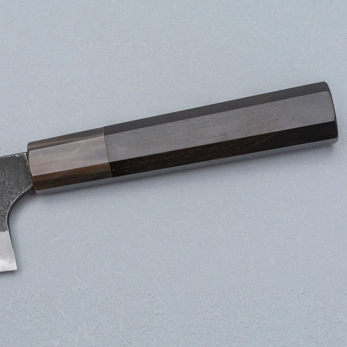 Naoki Mazaki Shirogami #2 Kurouchi African Blackwood Horn Gyuto 21 cm