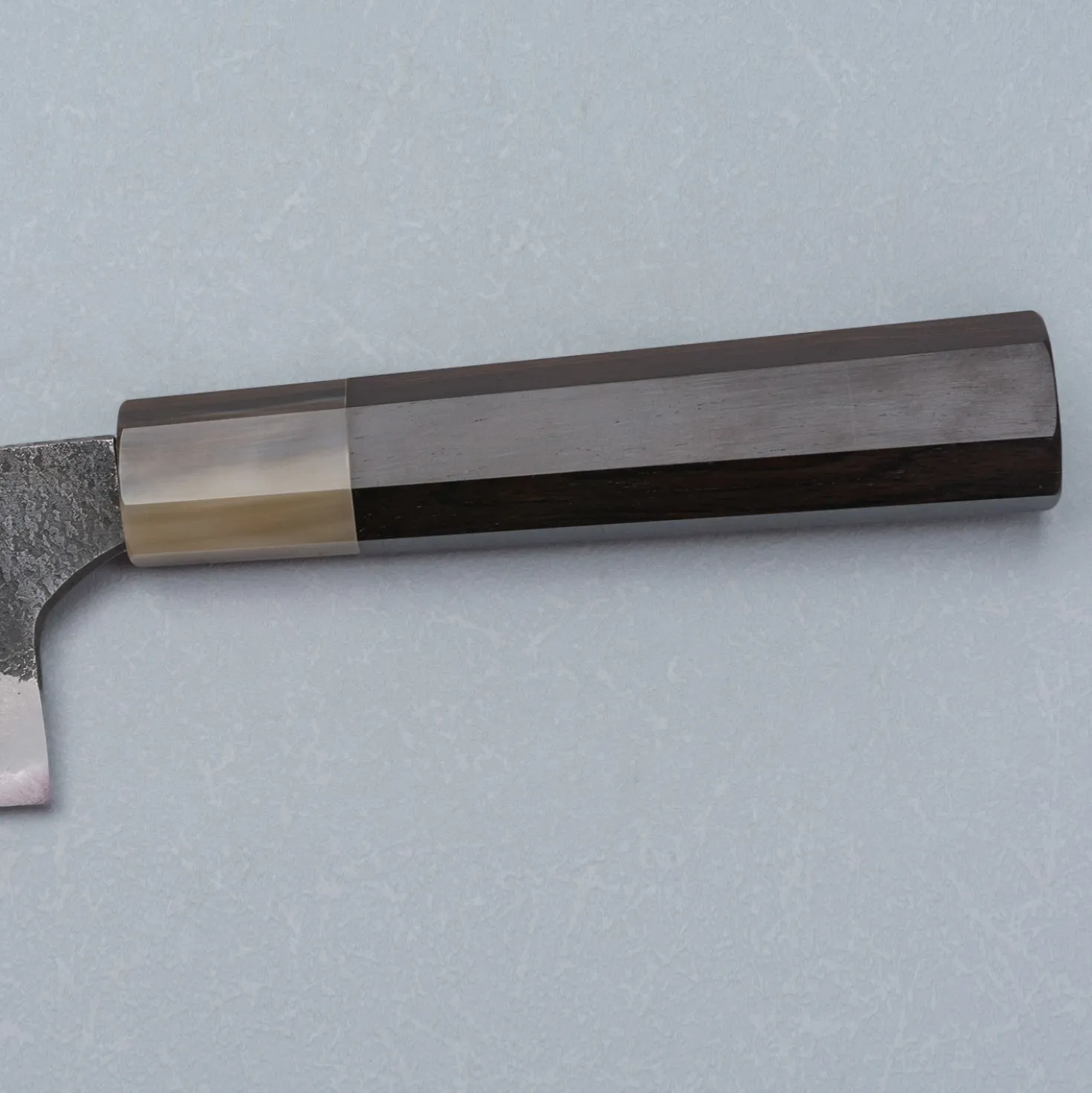 Naoki Mazaki Shirogami #2 Kurouchi African Blackwood Horn Gyuto 24 cm