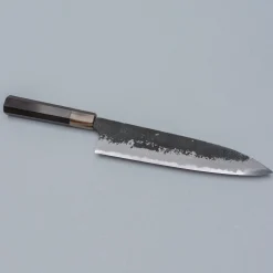 Naoki Mazaki Shirogami #2 Kurouchi African Blackwood Horn Gyuto 24 cm