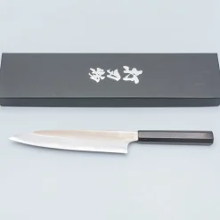 Naoki Mazaki Shirogami #2 Migaki Ebony Petty 18 cm