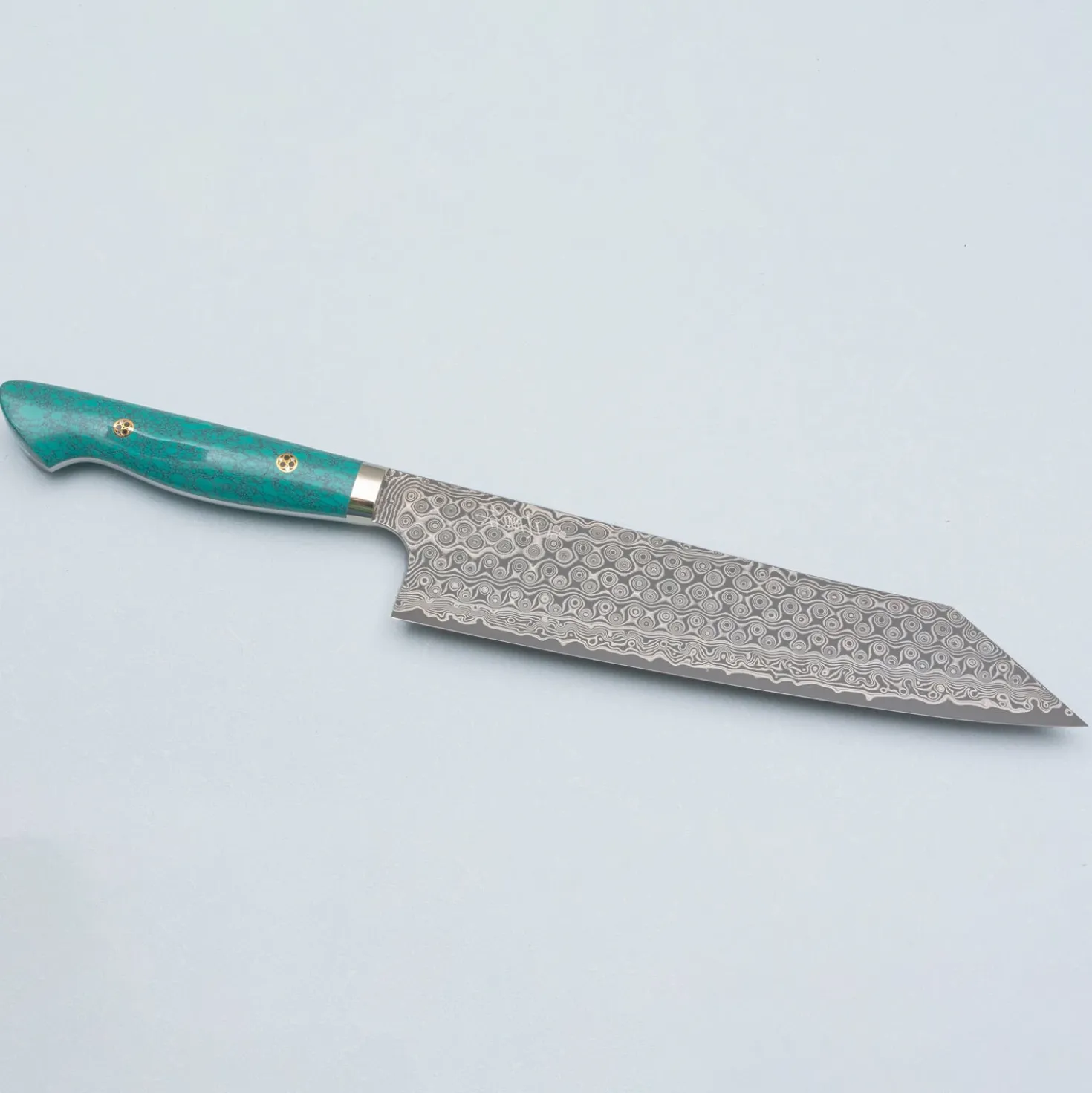 Nigara SG2 Damast Premium Turkoois Kiritsuke 24 cm