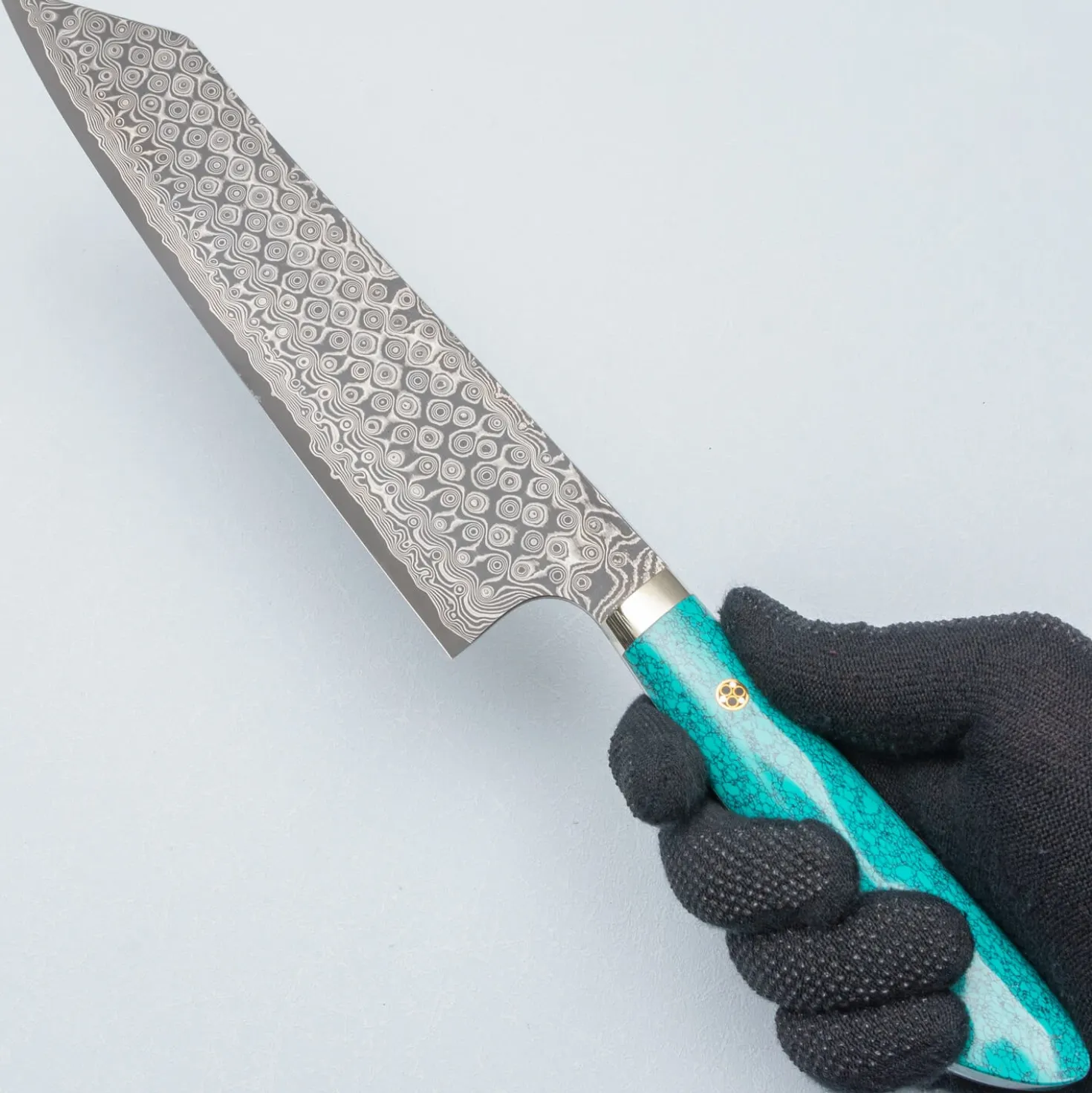 Nigara SG2 Damast Premium Turkoois Kiritsuke 24 cm