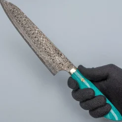 Nigara SG2 Damast Premium Turquoise Gyuto 24 cm