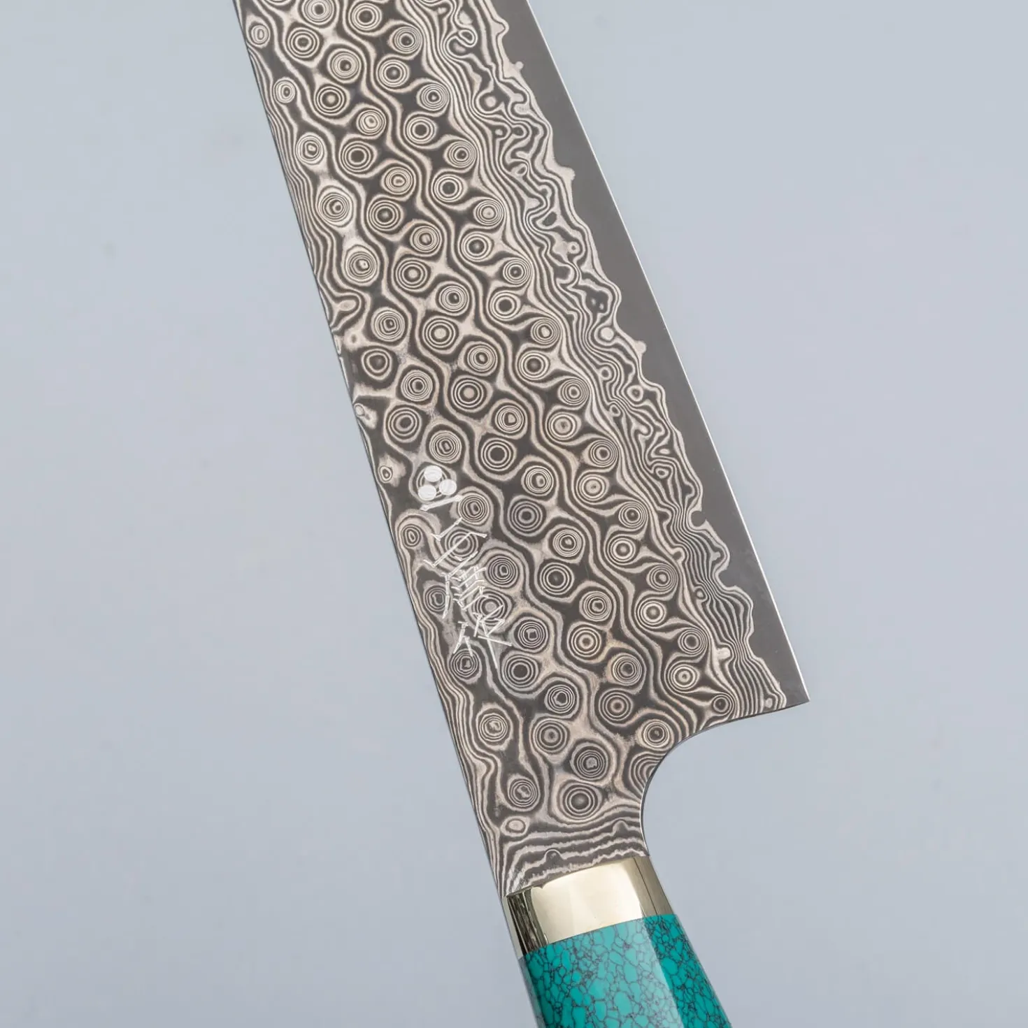 Nigara SG2 Damast Premium Turquoise Gyuto 24 cm