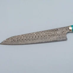 Nigara SG2 Damast Premium Turquoise Gyuto 24 cm