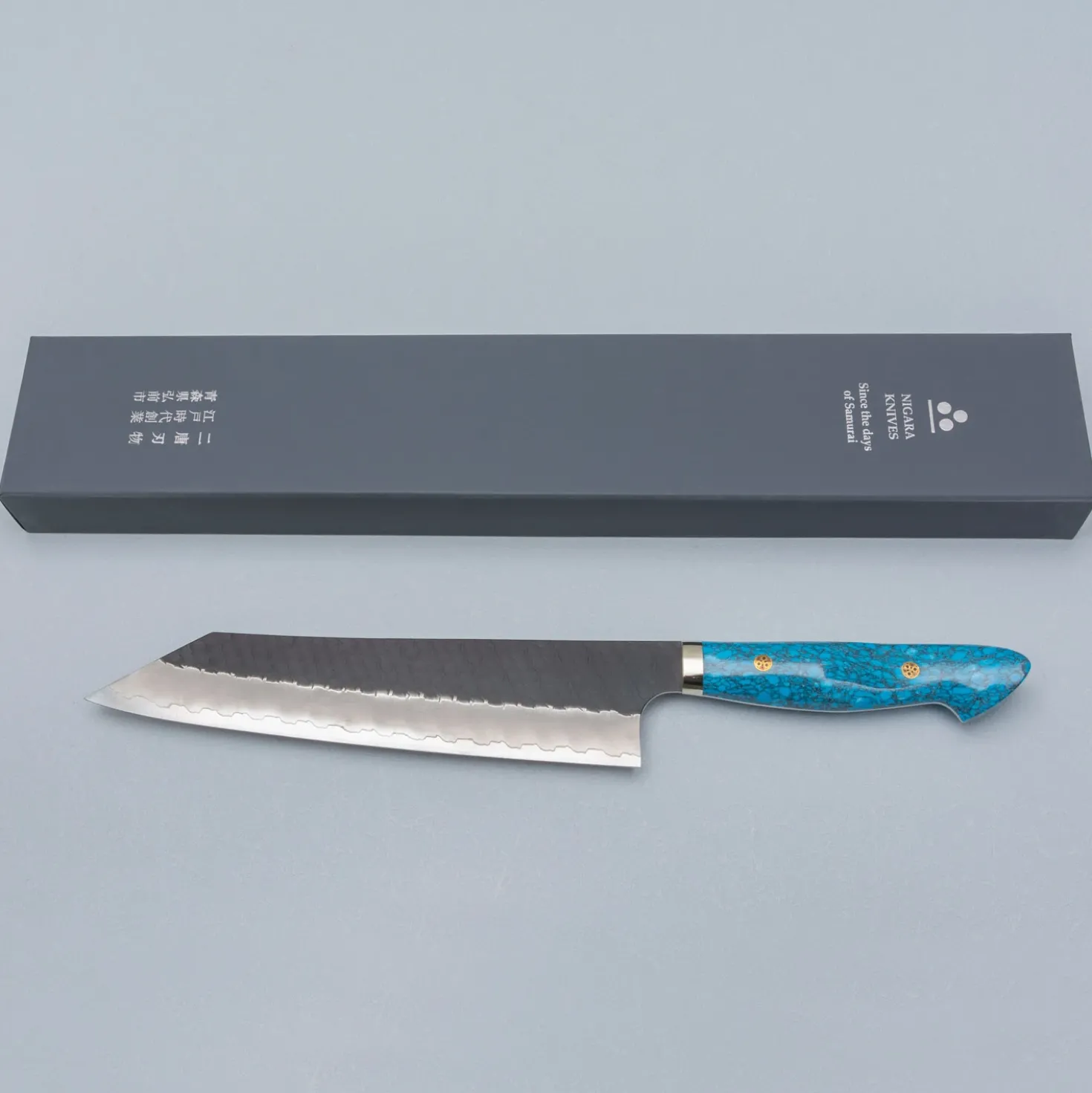 Nigara SG2 Tsuchime Kurouchi Dark Blue Kiritsuke 24 cm