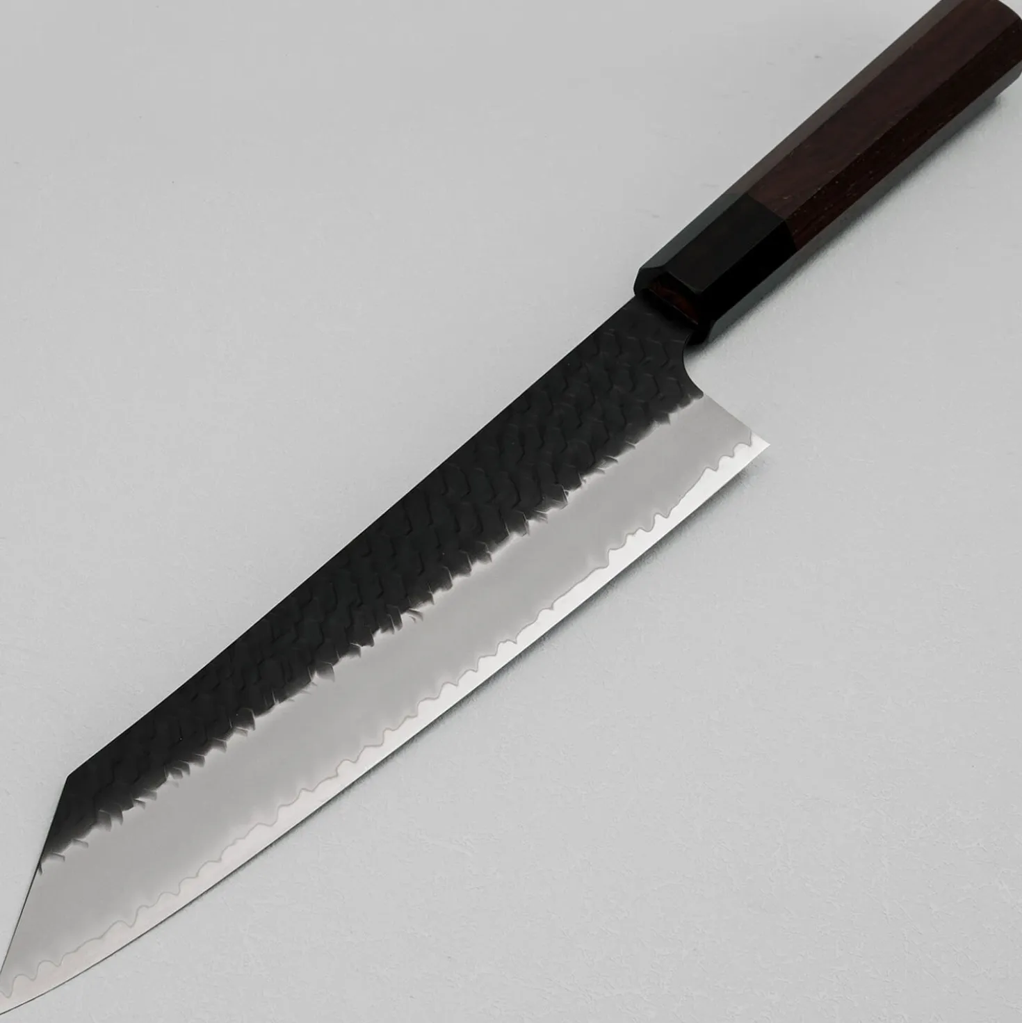 Nigara SG2 Tsuchime Kurouchi Walnut Kiritsuke Gyuto 24 cm