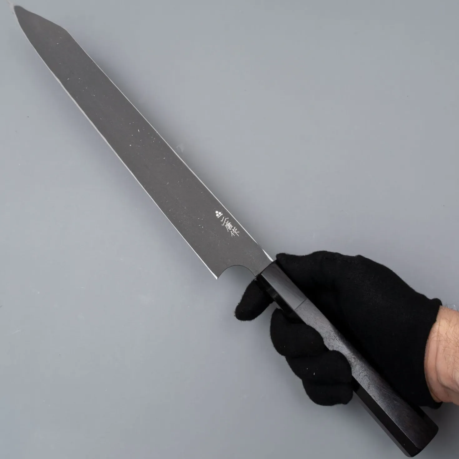Nigara Silver 3 Anmon Kurozome Kiritsuke Yanagiba 30 cm