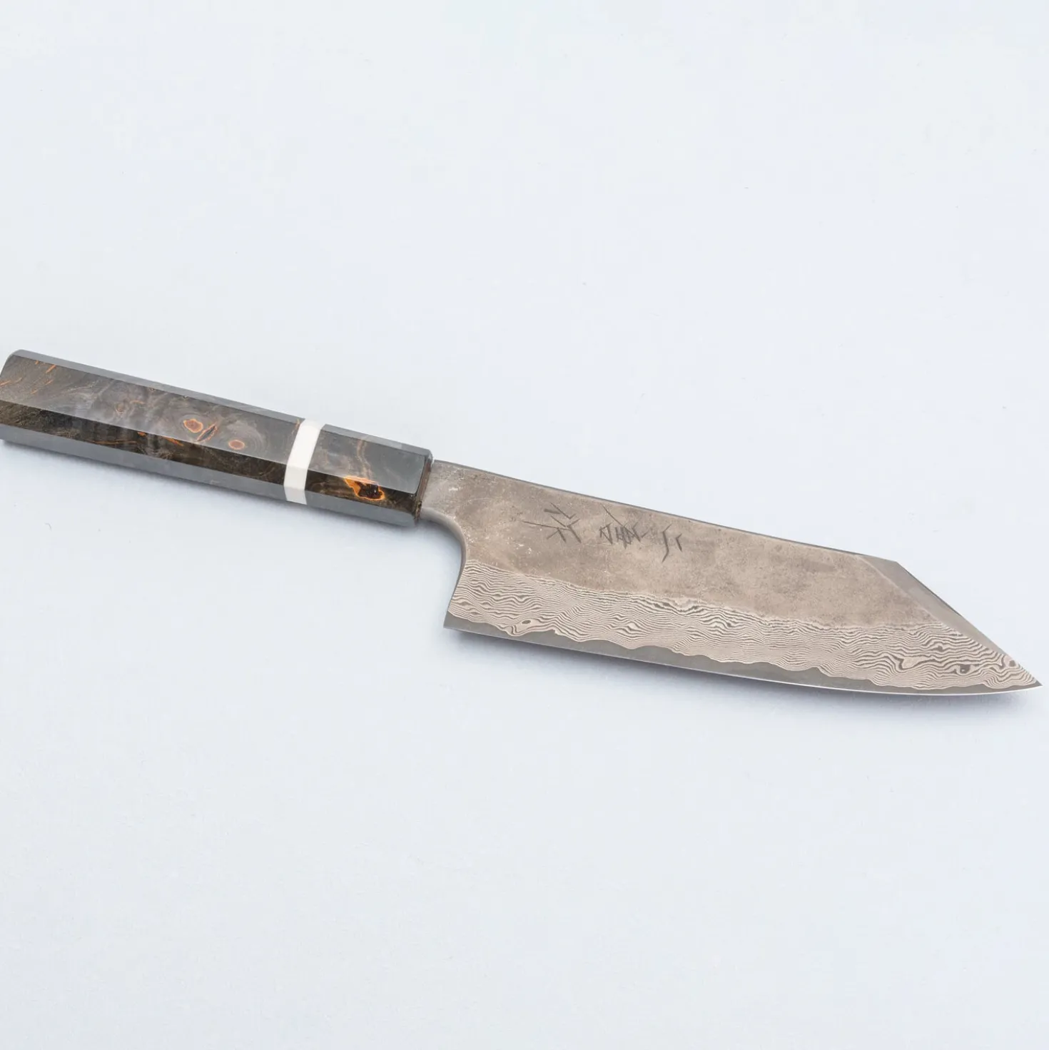 Nigara Silver 3 Damast Etched Bunka 18 cm