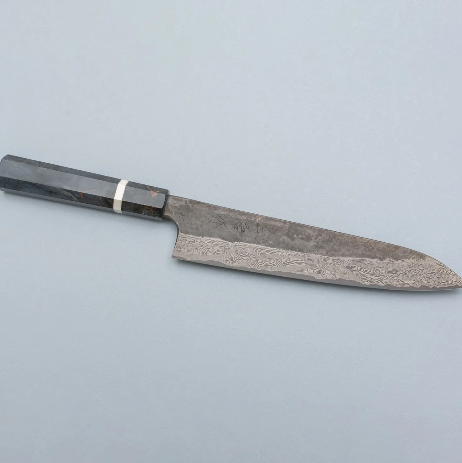 Nigara Silver 3 Damast Etched Gyuto 24 cm
