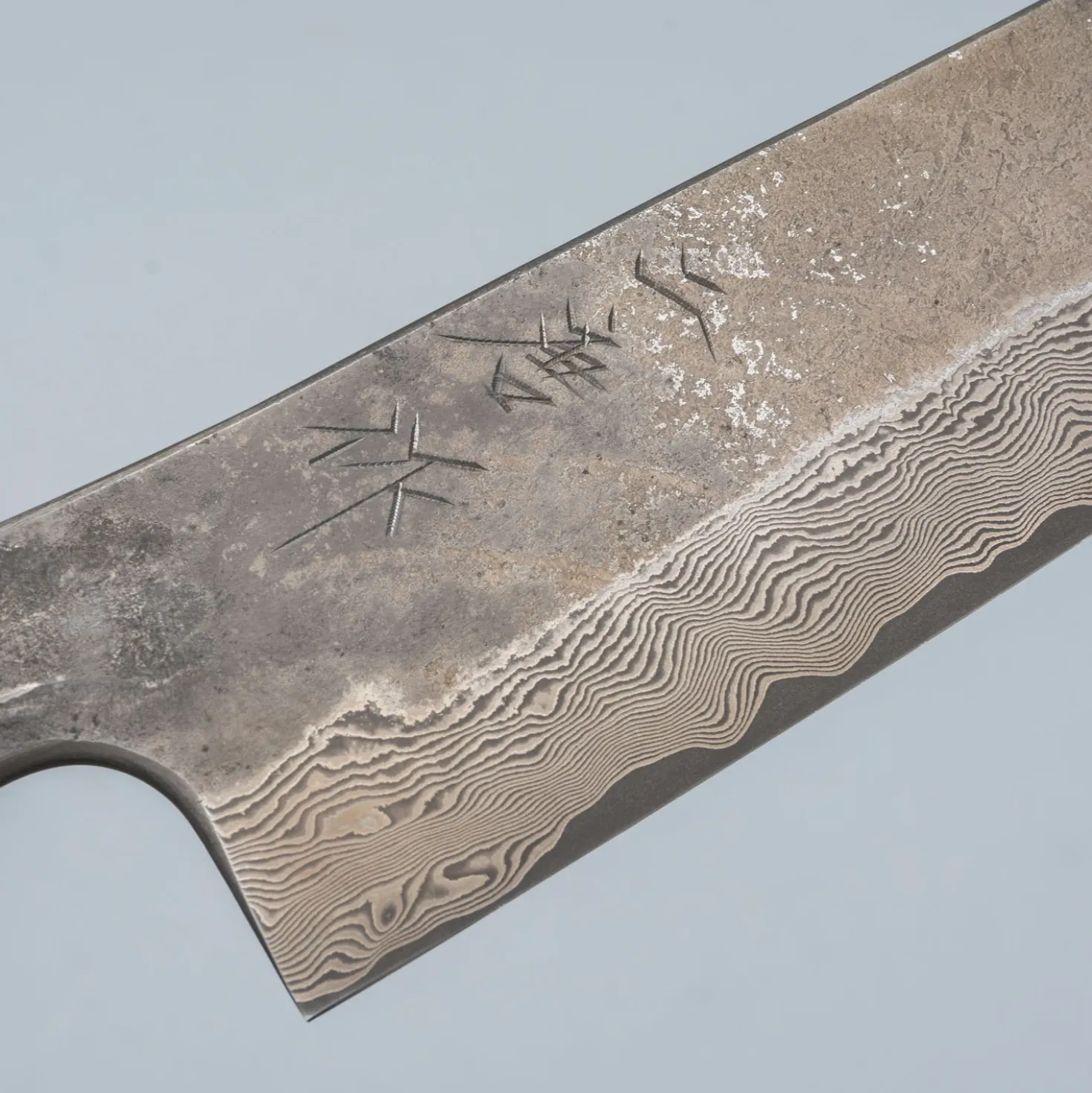 Nigara Silver 3 Damast Etched Kiritsuke 21 cm