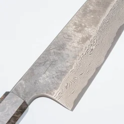 Nigara Silver 3 Damast Etched Santoku 18 cm