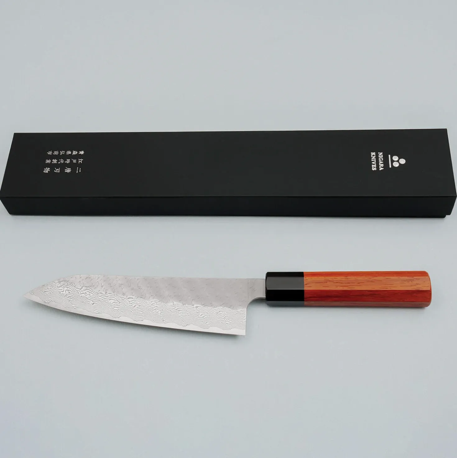 Nigara STRIX Tsuchime Migaki Padouk Gyuto 21 cm