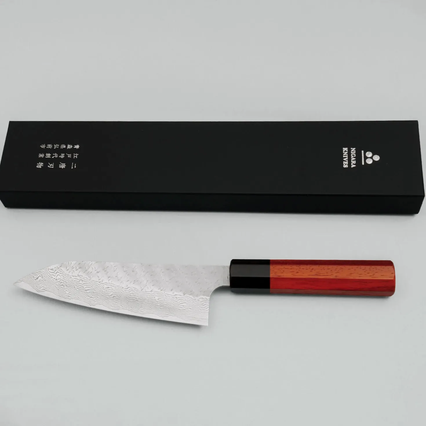 Nigara STRIX Tsuchime Migaki Padouk Santoku 16.5 cm