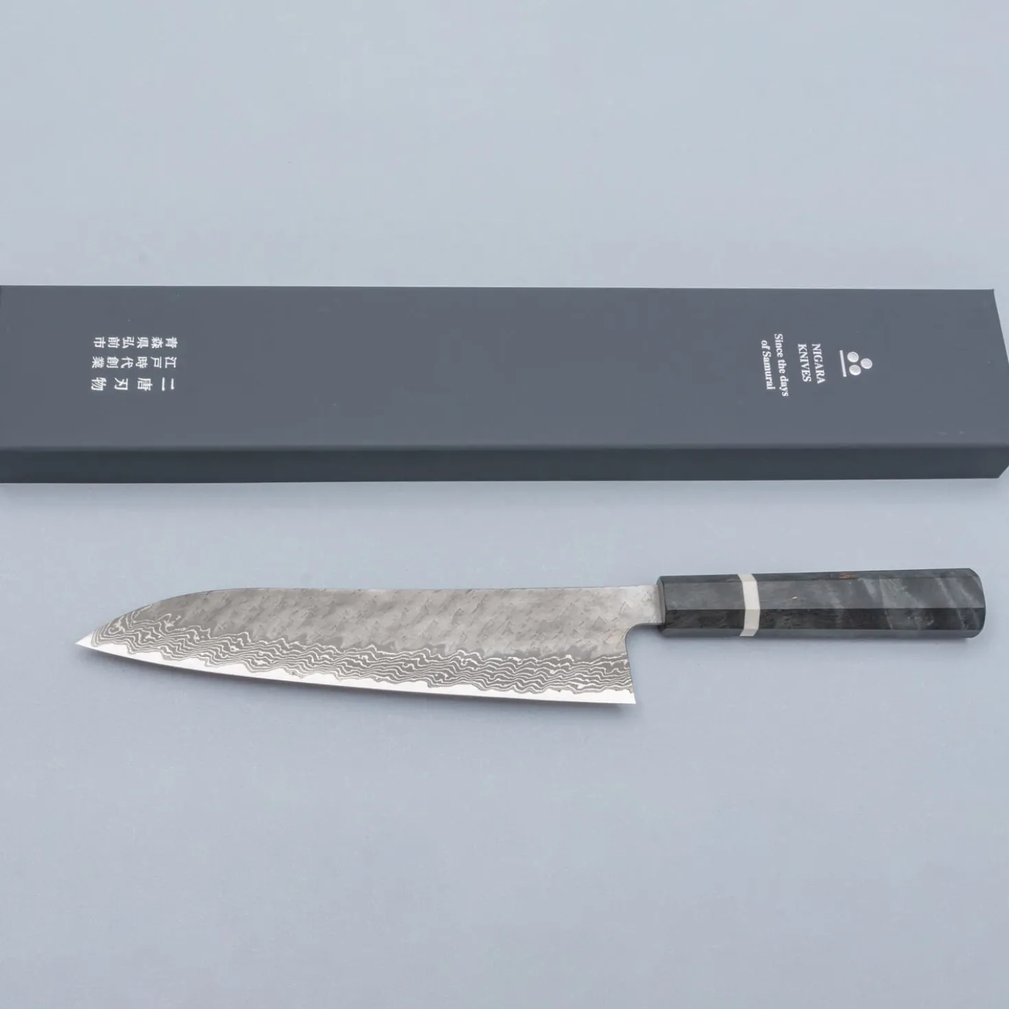 Nigara VG10 Tsuchime Damast Migaki Birch Gyuto 24 cm