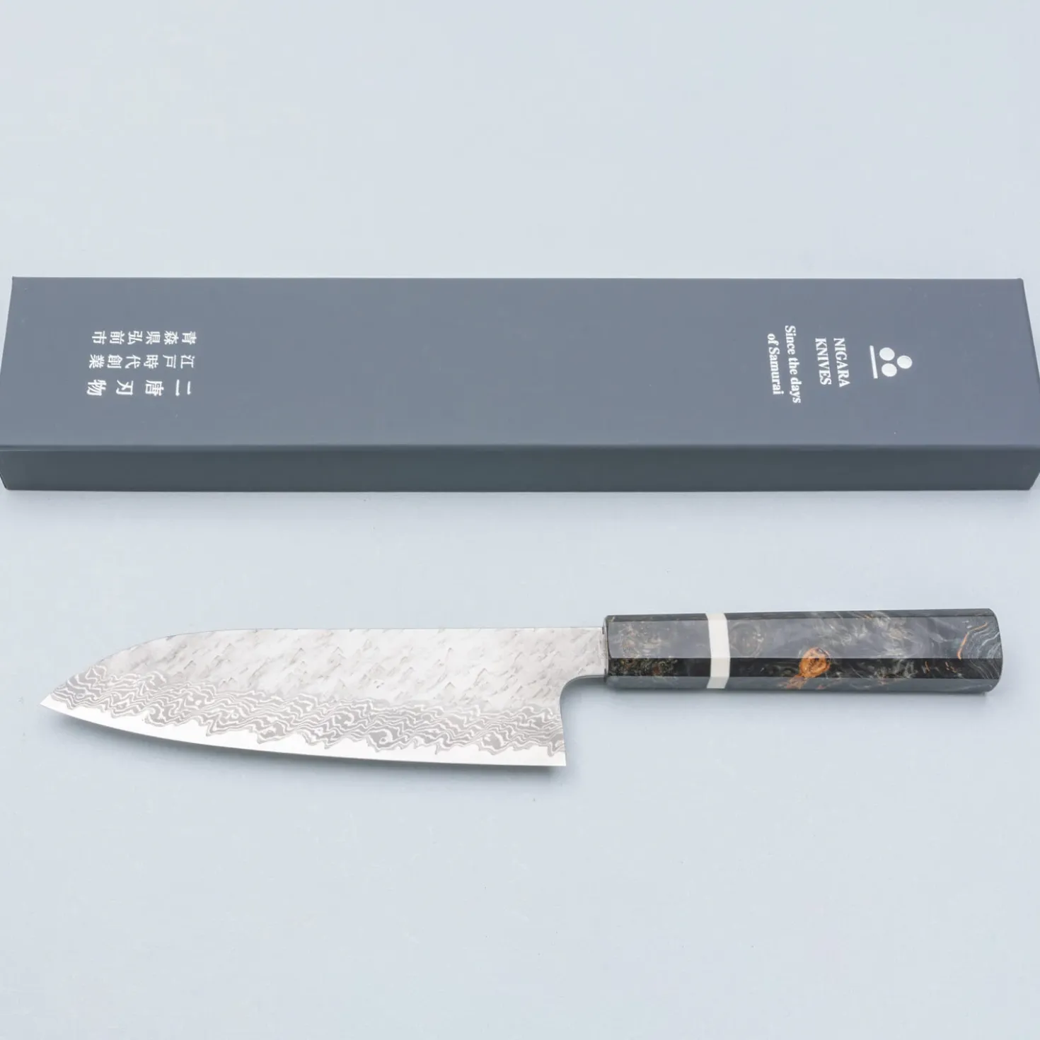 Nigara VG10 Tsuchime Damast Migaki Birch Santoku 18 cm