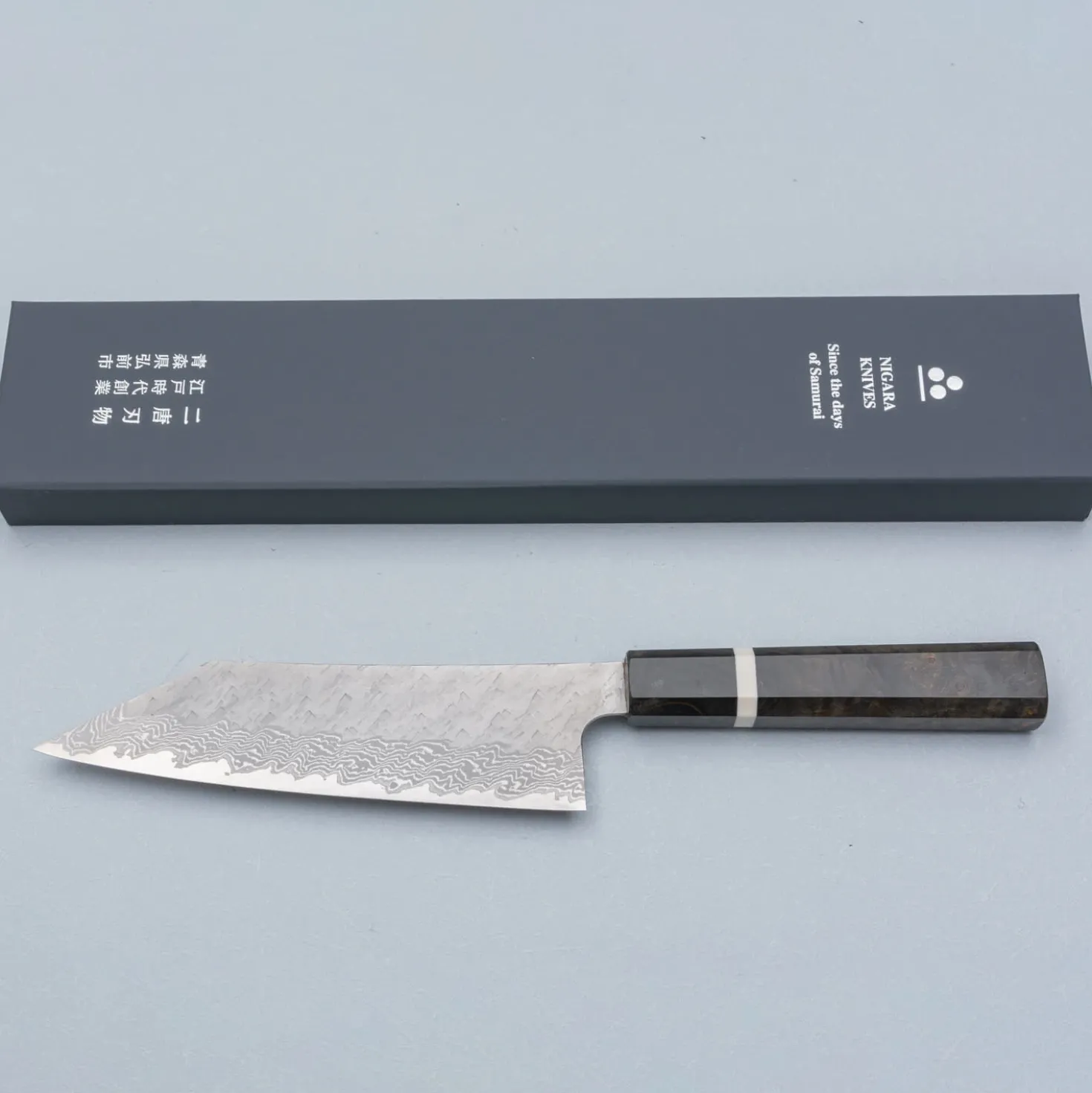 Nigara VG10 Tsuchime Damast Migaki Birch Bunka 18 cm