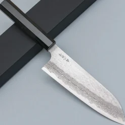Nigara VG-XEOS Tsuchime Migaki Ebony Santoku 17 cm