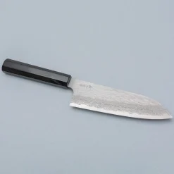 Nigara VG-XEOS Tsuchime Migaki Ebony Santoku 17 cm