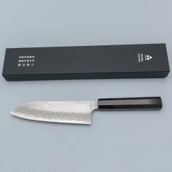 Nigara VG-XEOS Tsuchime Migaki Ebony Santoku 17 cm