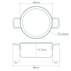 Olavson Classic Kookpan Met Koperen Kern 26 x 11.5 cm