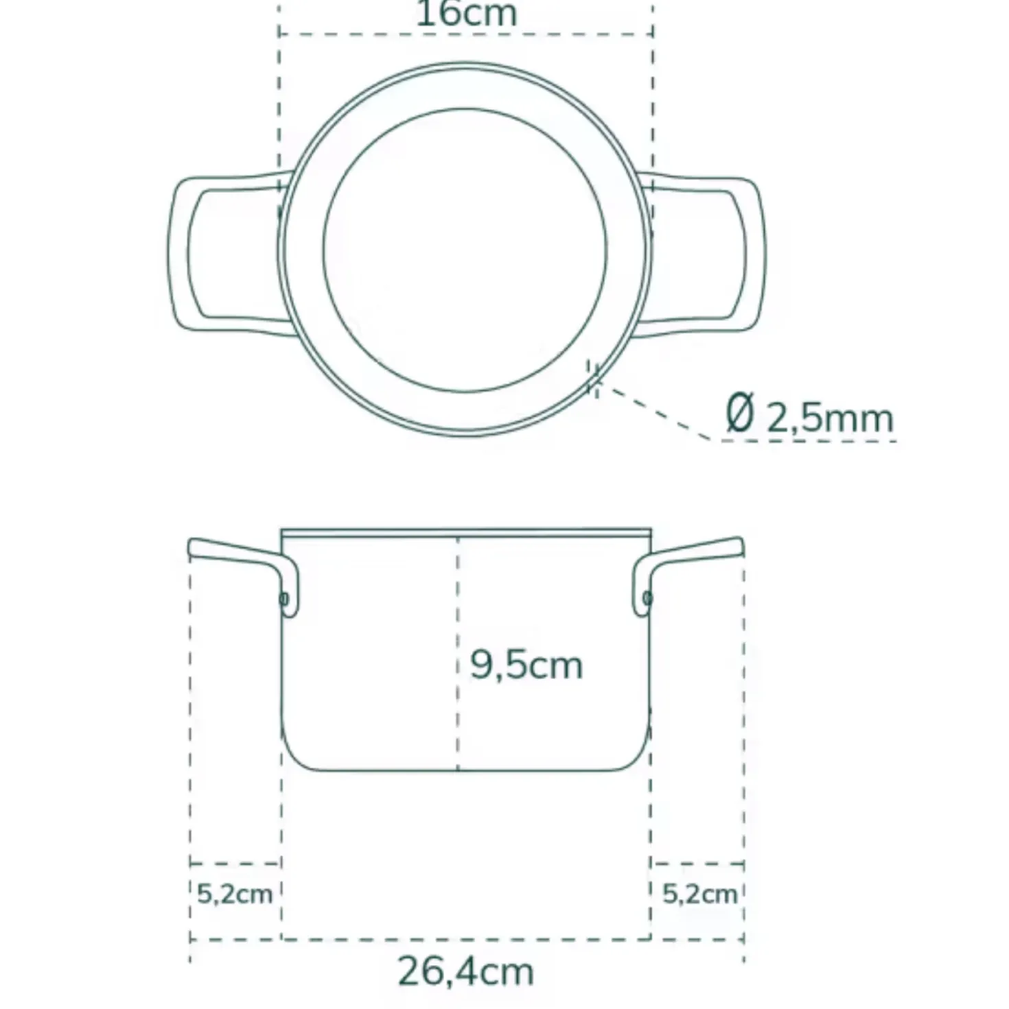Olavson Classic Kookpan Met Koperen Kern 16 x 9.5 cm