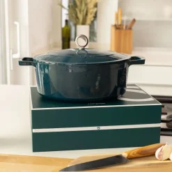 Olavson Gietijzeren Ovale Braadpan Petrol 31 cm