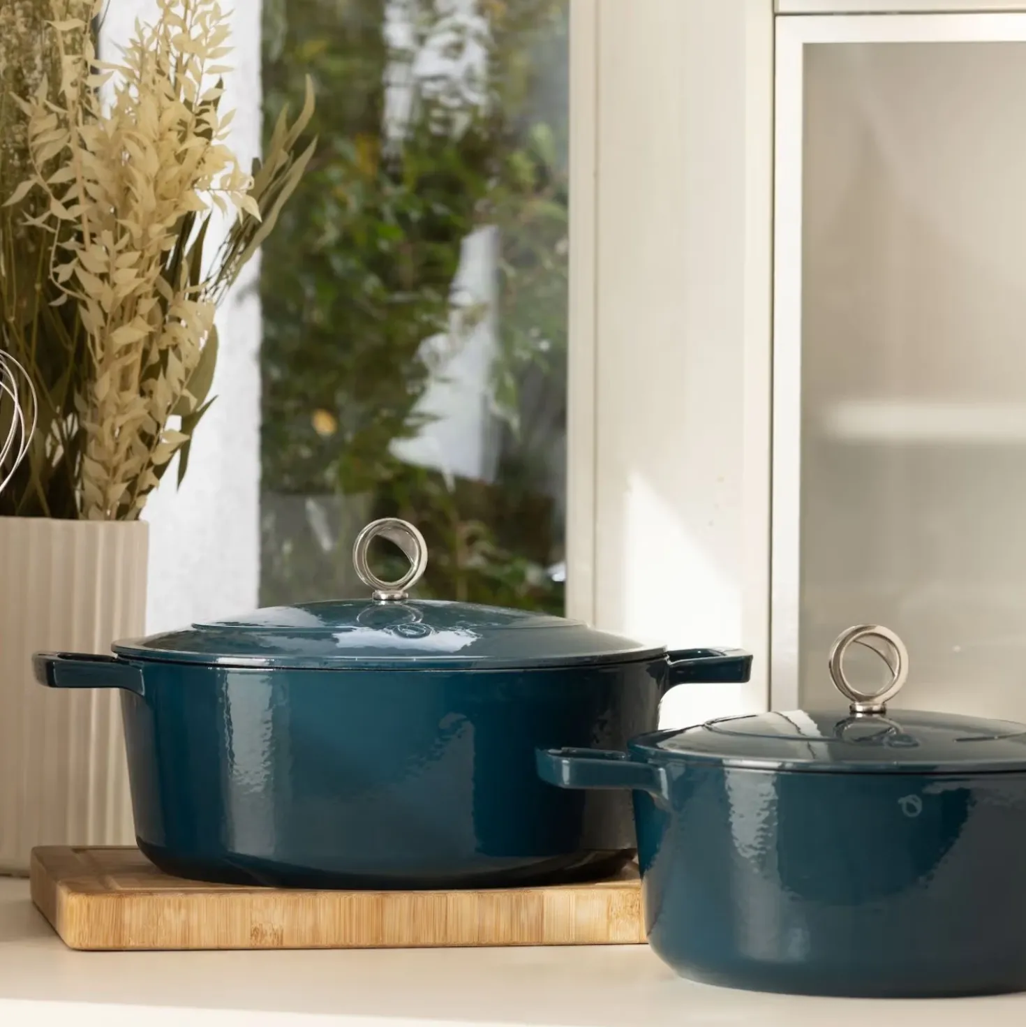 Olavson Gietijzeren Ovale Braadpan Petrol 31 cm